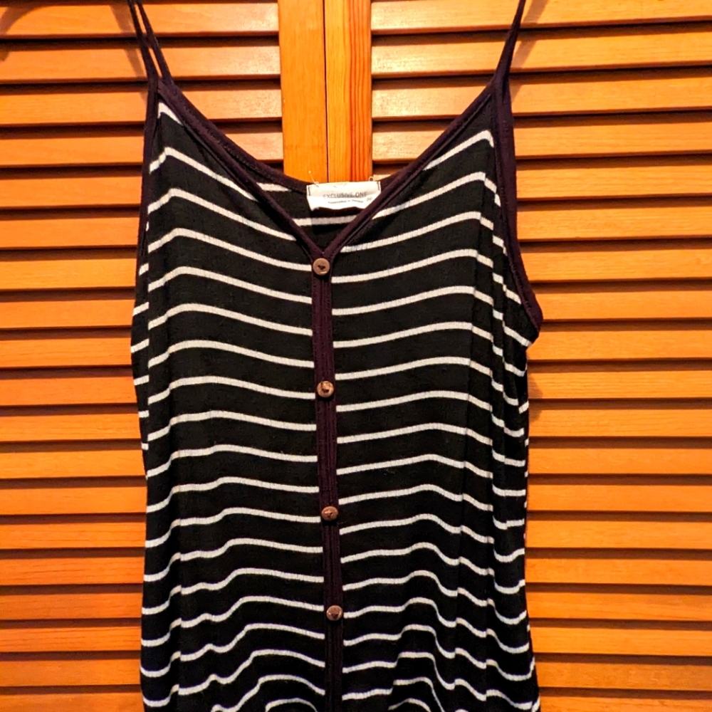 Strappy tie waist button cami